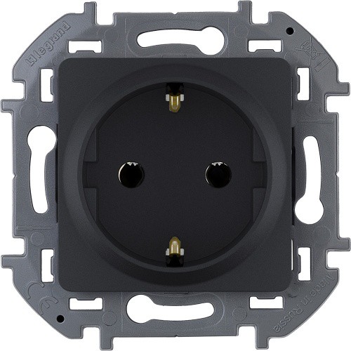 Legrand INSPIRIA Антрацит Розетка 2К+З  673723 ст.