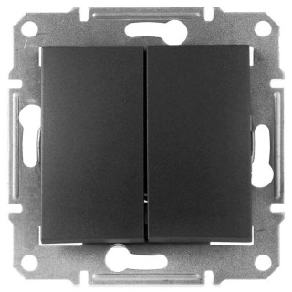 SE Sedna Переключатель 2-клавишный 10A, 250В (сх.6+6) Графит