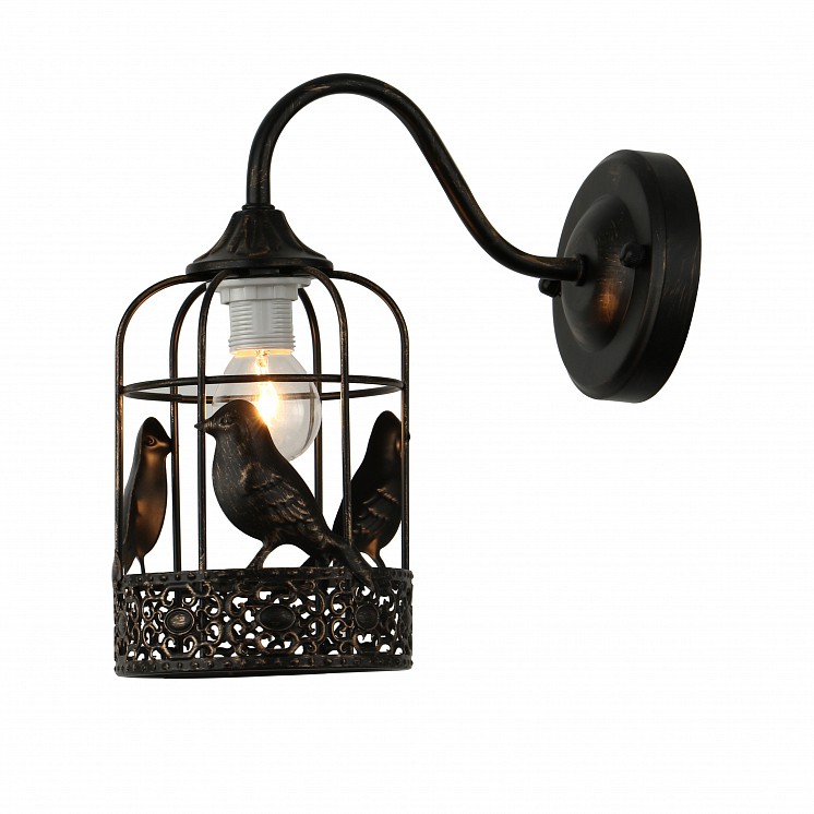 Бра LV 9237/1 Королек черный/золото 40W E14