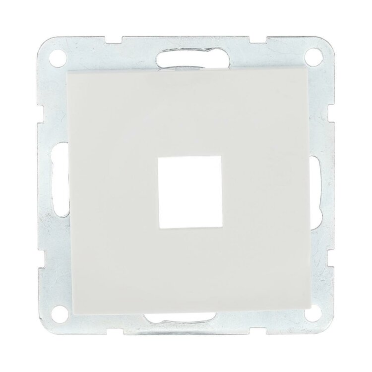 LK60 Накладка с суппортом розетки компьютерной б/разьема Белая