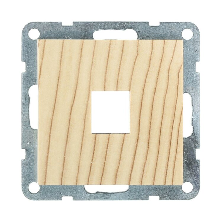 LK60 Накладка с суппортом розетки компьютерной б/разьема Сосна