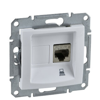 SE Sedna Розетка компьютерная 1-ая RJ45 кат. 5е UTP Белая SDN4300121