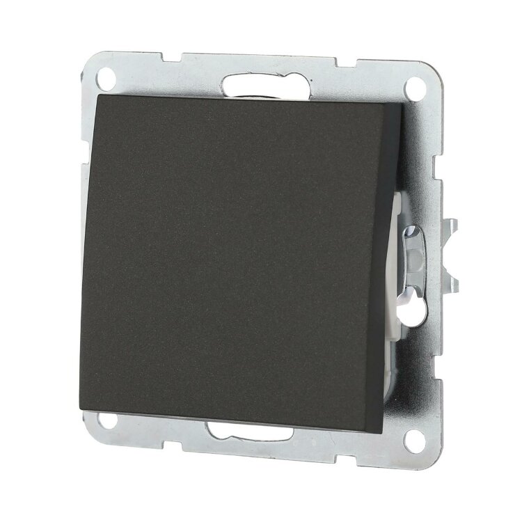 LK60 Переключатель 1-кл. перекрестный  (сх.7) 16A  250B Черный бархат