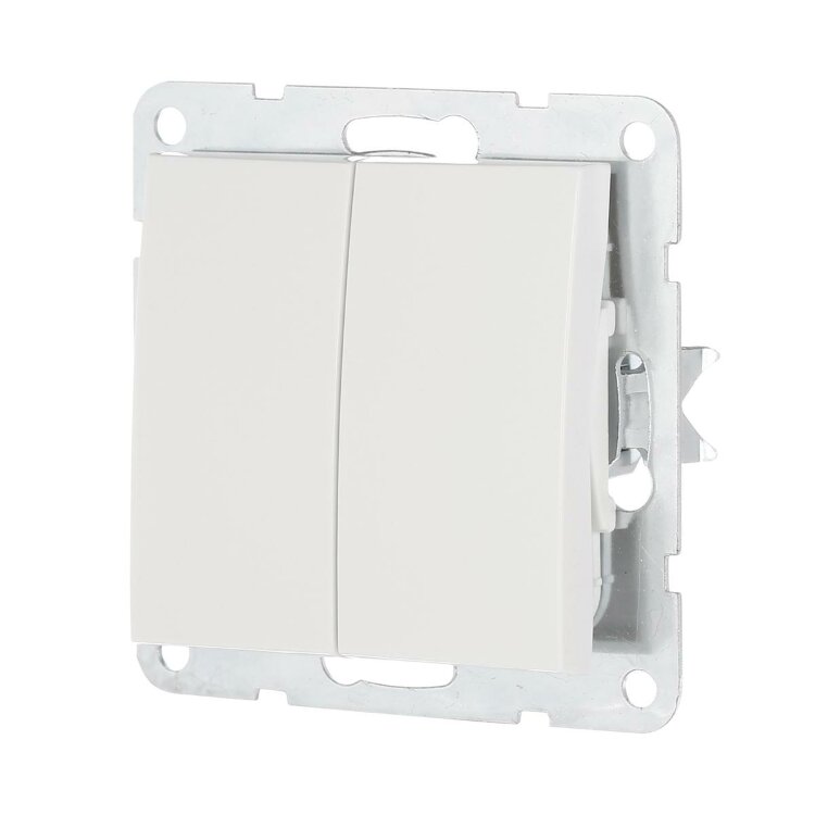 LK60 Переключатель 2-кл. с двух мест  (сх.6+6) 16A  250B Белый