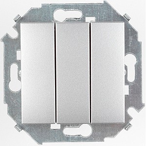 Выключатель SIMON 15 3-кл. 10А 250В винт.зажим алюминий 1591391-033