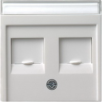 Накладка 2-ой прямой ТЛФ/комп. розетки  GIRA S-5