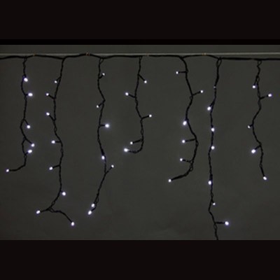 Бахрома светод. 3*0,6м (140LED) A-012AR WT провод черный, белая, влагозащ.