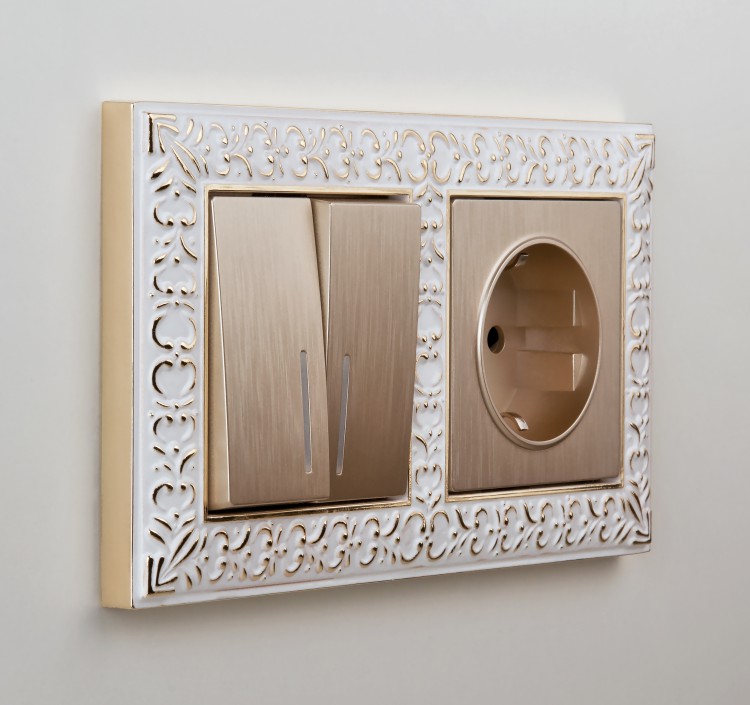 Werkel Розетка с/з Шампань рифленый W1171010 (WL10-SKG-01-IP20)