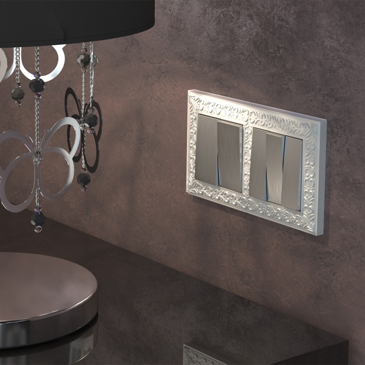 Werkel Antik Рамка 2 поста Жемчужный WL07-Frame-02