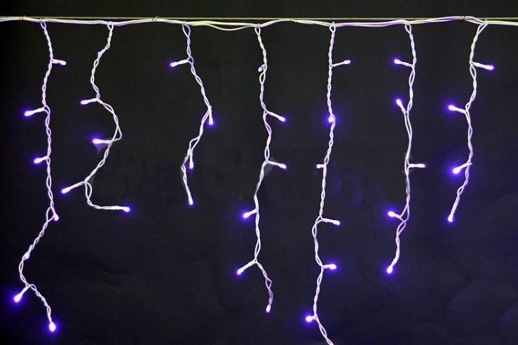 Бахрома светод. 3*0,6м (140LED) A-012R BL провод белый, синяя