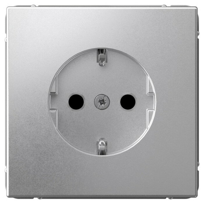 SE ArtGallery Алюминий Розетка с/з со шторками 16А, механизм SE GAL000345
