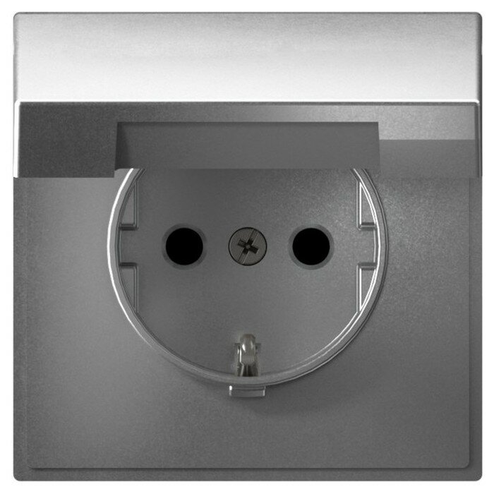 SE ArtGallery Алюминий Розетка с/з со шторками с крышкой 16А, IP20 механизм SE GAL000346