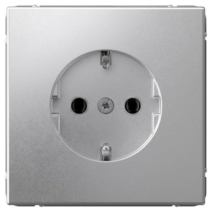 SE ArtGallery Алюминий Розетка с/з 16А, механизм SE GAL000343