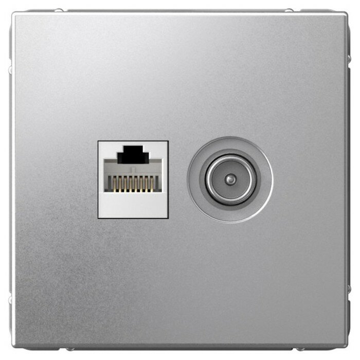 SE ArtGallery Алюминий Розетка ТВ+ RJ45, кат.5Е SE GAL000389