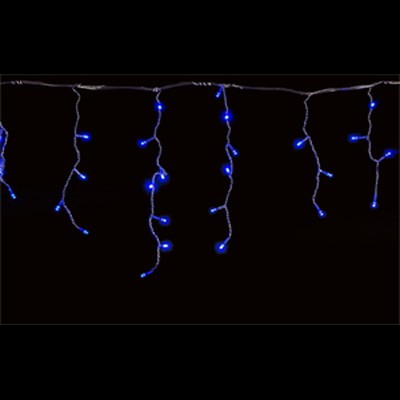 Бахрома светод. 5*0,6м (180LED) A-056 BL провод прозр, синяя, с контроллером