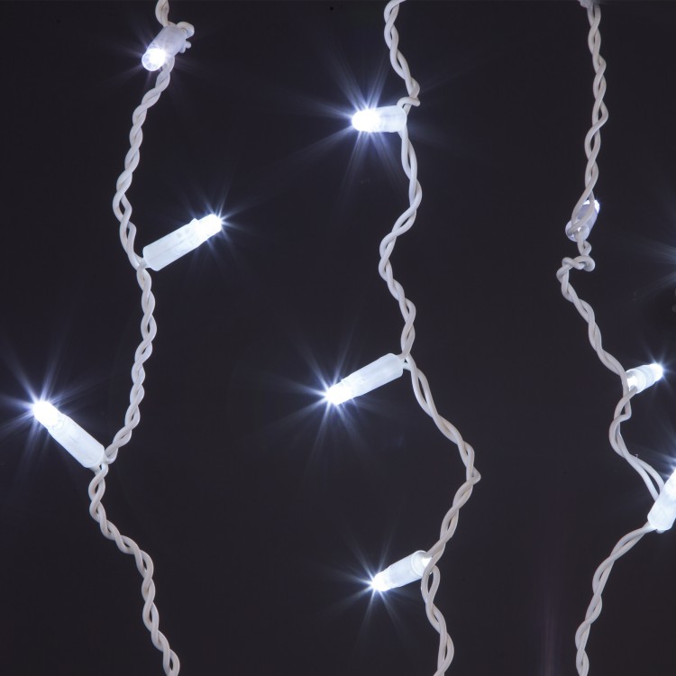 Гирлянда "Бахрома" 3*0,6m WH белый провод IP65 (эффект мерцания) (905)