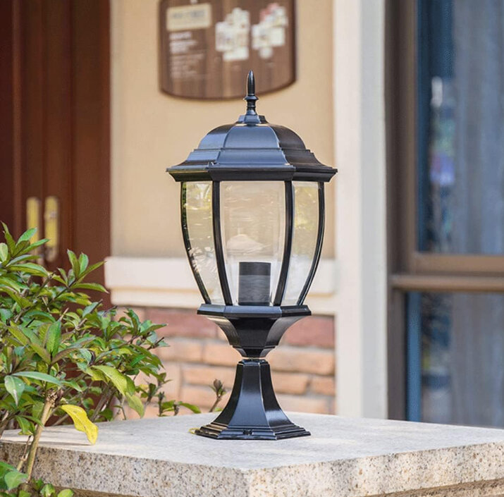 Светильник уличный столб AURA HW-8005 BK E27 200*h480