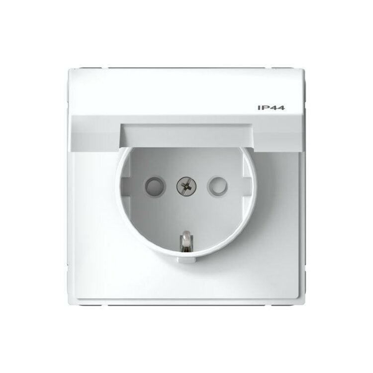 SE ArtGallery Белый Розетка с/з со шторками с крышкой,16А механизм IP44 SE GAL440146