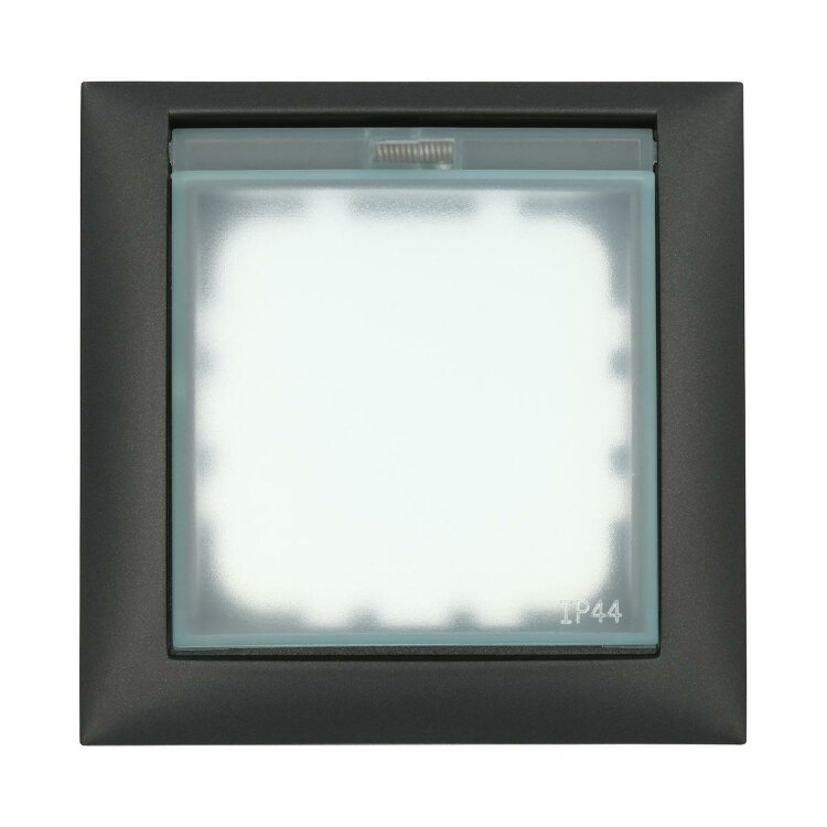 LK60 Рамка универсальная защ. с крышкой д/выкл. и розеток IP44 Черный бархат