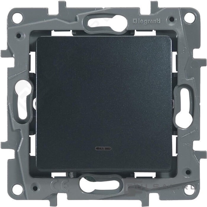 Legrand Etika Антрацит Выключатель 1-кл. с подсветкой винт. 672603