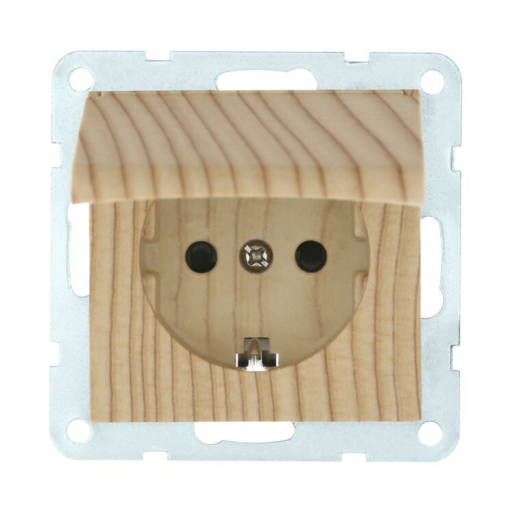 LK60 Розетка  с з/к, шторками и крышкой Сосна