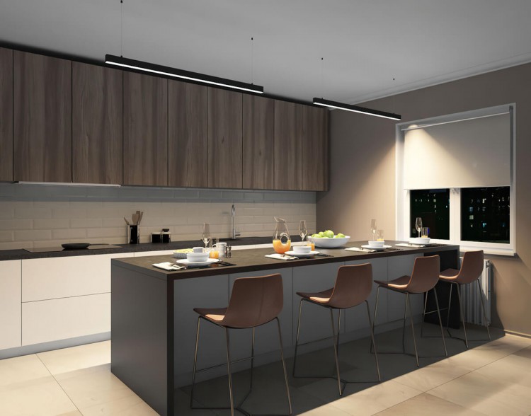 Линейный светильник Denkirs 30W 1250mm 4000K черный