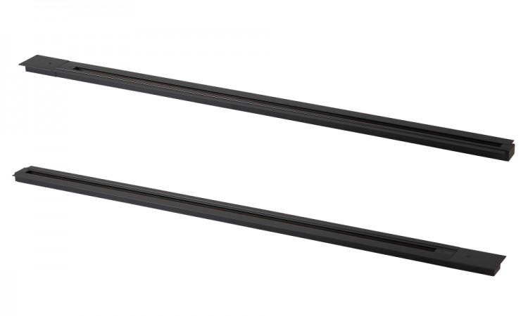 Шинопровод встраиваемый однофазный с питанием и заглушкой Crystal Lux CLT 0.121 01 L1000 BL 1407/005