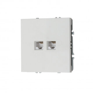 MIKAMI MI-5 Розетка комп. 2* RJ45 Белый глянцевый
