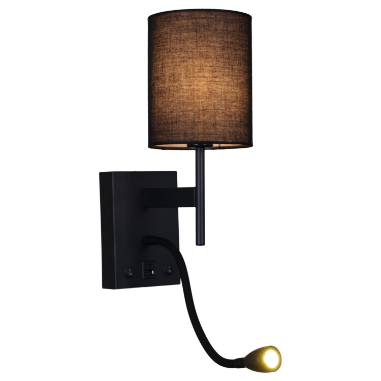 Бра SNEHA 86210-9.2-001KT LED3W+E14 BK