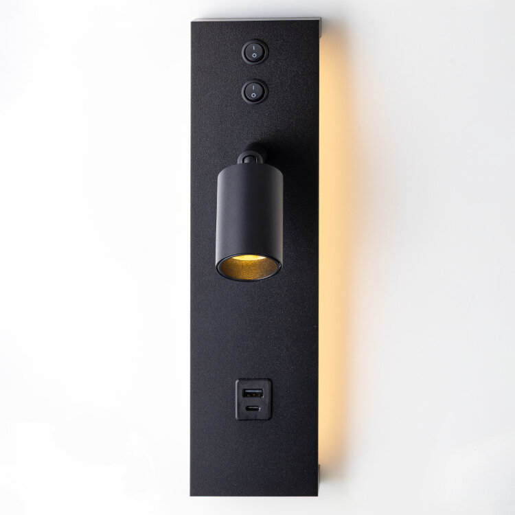 Спот CITILUX CL704461 Декарт черный с USB