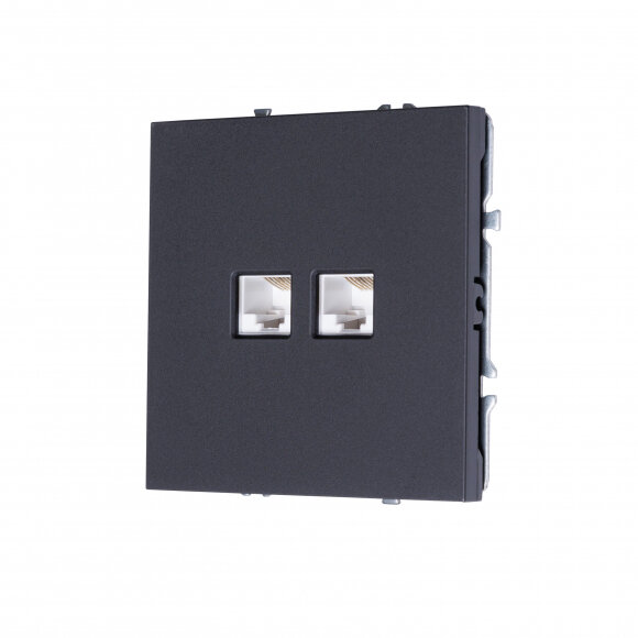 MIKAMI MI-5 Розетка комп. 2* RJ45 Черный soft touch