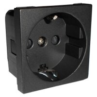 LK45 Розетка с з/к, со шторками черный бархат