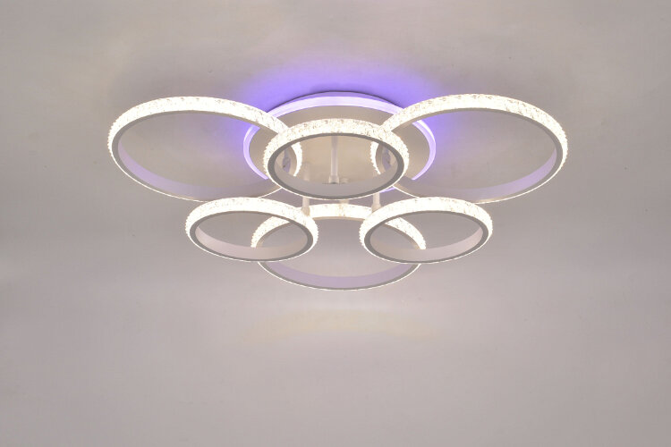 Люстра Linvel MS 1165/6+1 Дения 100W белый 3000-6000К+Blue диммир. с ПДУ