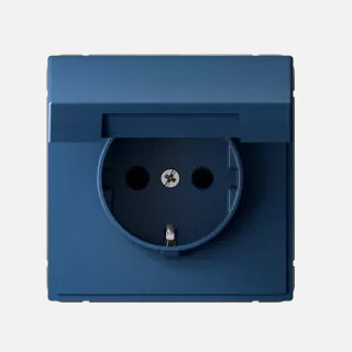 SE ArtGallery Аквамарин Розетка с/з со шторками с крышкой 16А механизм SE GAL001146