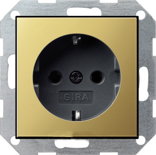 Gira S-55 Розетка с/з Латунь/Антрацит