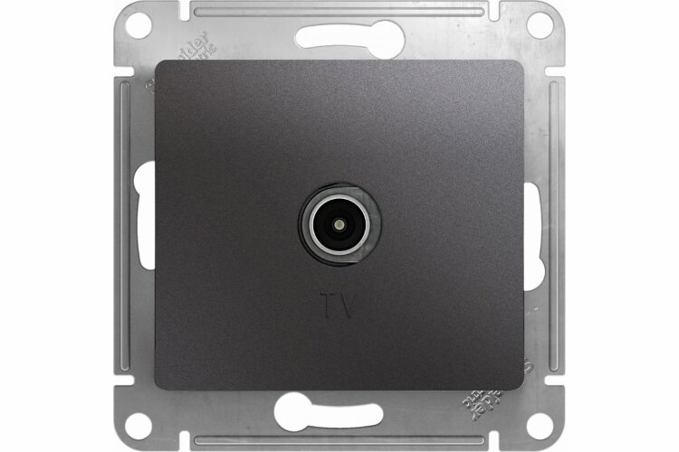 SE Glossa Графит Розетка TV, механизм