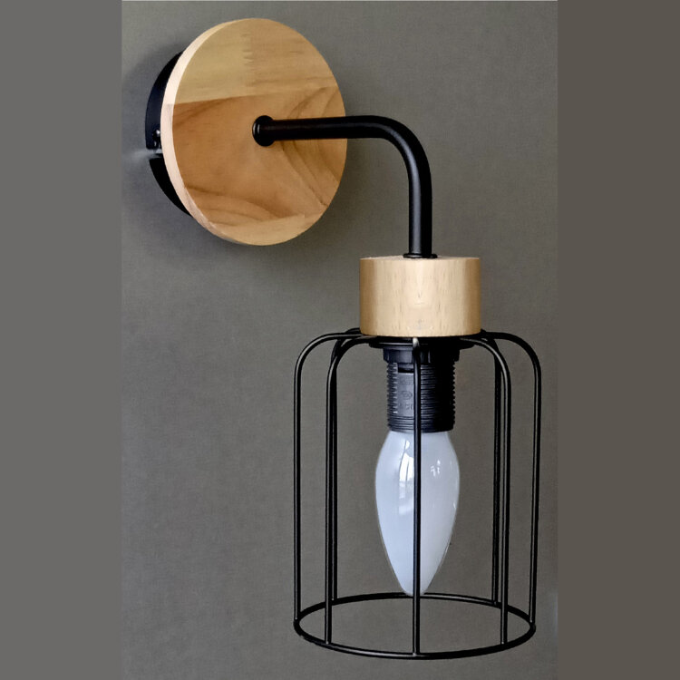 Бра  LB 9467/1 Гансол черный/дерево Е14 40W